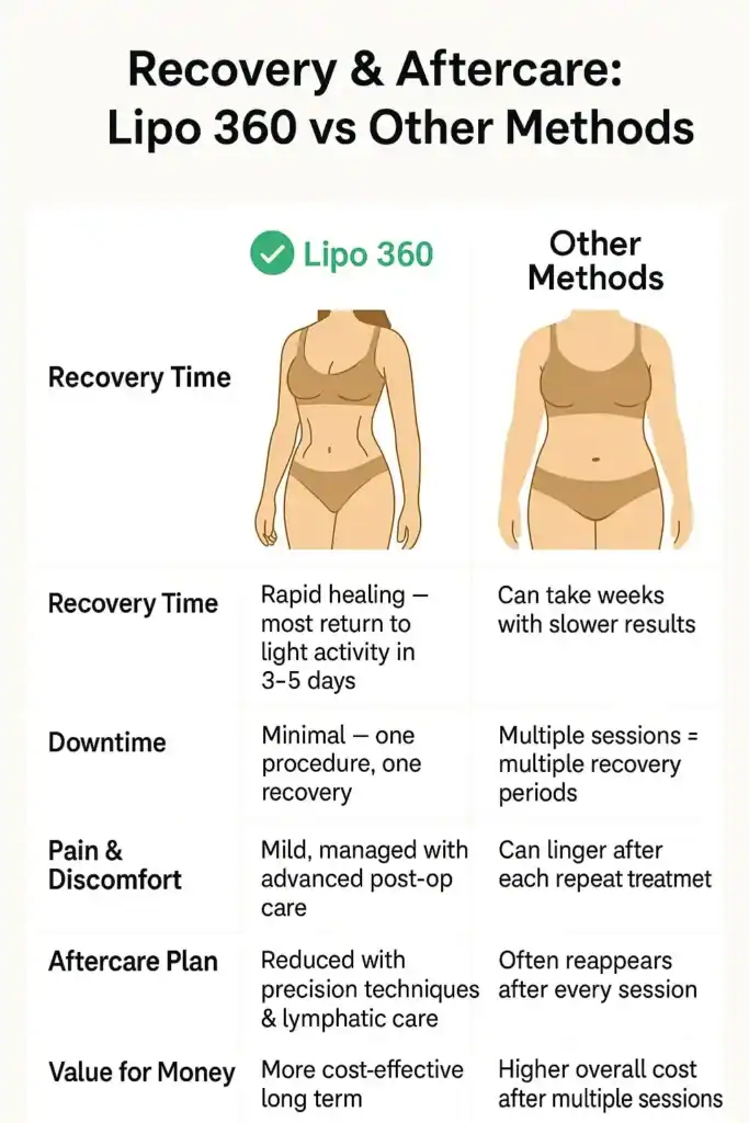 Recovery and Aftercare for Fat-Dissolving Surgery 2 Table to show fat dissolving injection aftercare Beaconsfield