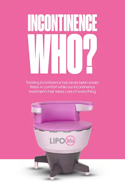LIPO360 EMS Chair Can Help with Urinary Incontinence 2 Image of a urinary incontinence treatment seat Beaconsfield